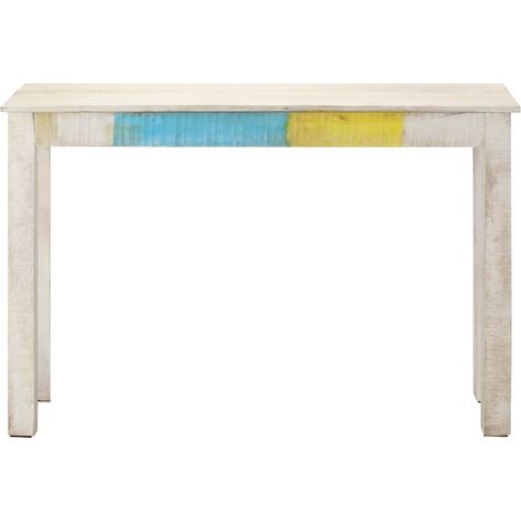 Maison Exclusive - Tavolo Consolle Bianco 115x35x77 cm in Legno di Mango Grezzo (1/5)