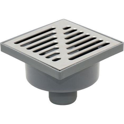 Grille de drainage en acier inoxydable 150x150 mm – Évacuation 50 mm – Pour systèmes d'assainissement – Débit 8 l/s – Tycner