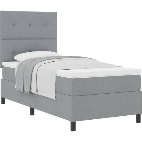 Maison Exclusive - Lit à ressorts avec matelas Gris clair 80 x 200 cm tissu