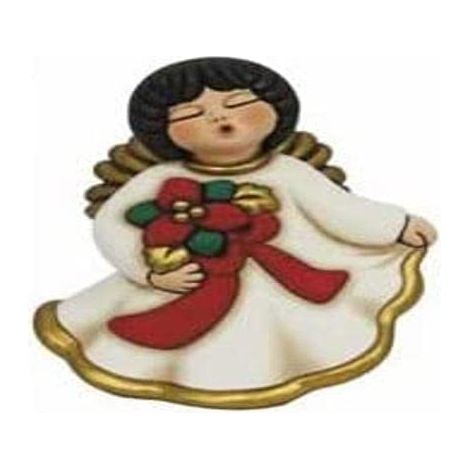 THUN - Limited Edition 2022 - Angelo del Natale in Ceramica Decorata a Mano, Versione Media - Idea Regalo Natale 2022-13x11.5x16 cm h