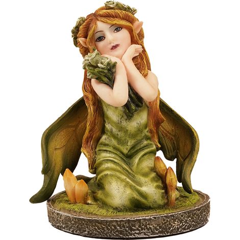 Signes Grimalt Sitzende Feenfantasie  Grüne Feenfigur – 9x7x7cm