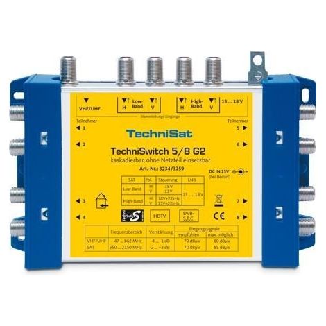 Multiswitch - TECHNISAT - TECHNISWITCH 5/8 G2 - 2 ports IF - Longueur 100 m - Couleur Noir