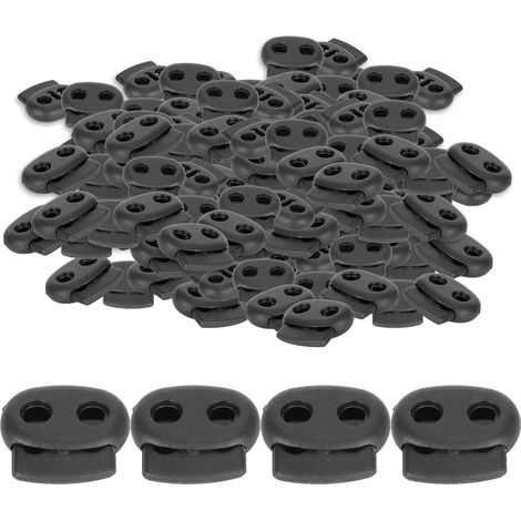 300 attaches de cordon à ressort à double trou, boucle en nylon en forme de nez de cochon (1/5)