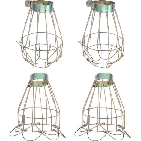 Lot de 4 suspensions en céramique style vintage avec cage de protection et cache-ampoule décoratif en métal. (1/5)
