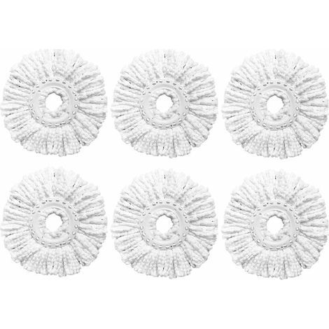 6 Pack Spin Mop Replacement Heads Compatible with Standard Size Spin Mops, Easy Clean Durable Microfiber Spin Mop Refills, Spin Mop Head (1/4)