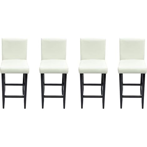 Taburetes de cocina 4 unidades cuero artificial blanco vidaXL (1/4)