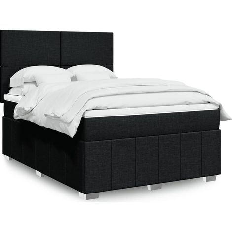 Boxspringbett mit Matratze Schwarz 160x200 cm Stoff