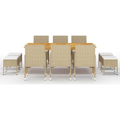 Maison Exclusive - 11-tlg. Garten-Essgruppe Beige (1/5)