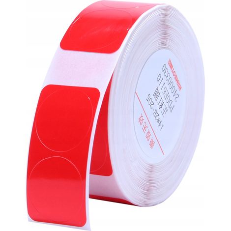 Etiquetas autoadhesivas redondas rojas NIIMBOT de 14 x 28 mm, doble cara, 205 x para la serie D