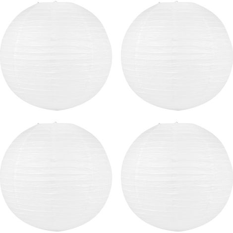 4 japanische/chinesische Papierlaternen-Lampenschirme für Partys und Hochzeiten, 50 cm (20 Zoll), cremeweiß