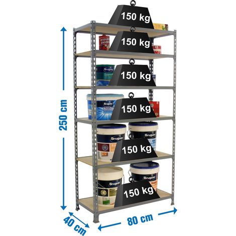 Simonrack Maderclick Mini 6 400 Grau Holz robuste Regalsystem