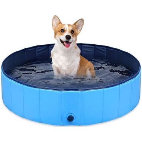 Aufblasbarer Hundepool 80 x 20 cm – Kratzfestes PVC – Hundebadewanne für drinnen und draußen (1/5)