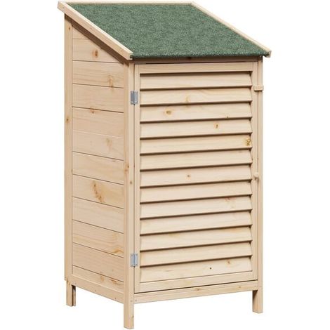 Chalet de jardin naturel, 59 x 56 x 113,5 cm, bois de cèdre massif (1/5)