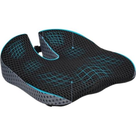 Coussin de siège de voiture en mousse à mémoire de forme avec maille 4D, coussin de siège cale universel pour la conduite, coussin de chaise de bureau, coussin pour coccyx, soutien de la posture et (1/5)