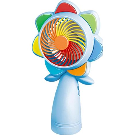 GDHZS- Ventilateur Portable avec Lumières LED, Forme de Fleur Mini USB Rechargeable Ventilateur a Main Petit Poche Silencieux Fan Portable sur Batterie pour Office Voyages en Plein Air (Bleu) (1/5)