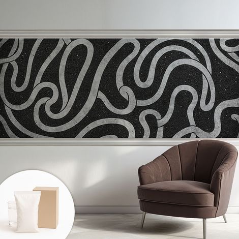 Carta Da Parati Non Tessuto - Decorazione Da Muro - Traspirante - Con Motivo - Per Camera Da Letto Cucina Forme contorte 250x104 cm (1/5)
