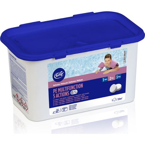 Chlore 5 actions sans acide borique 1 kg - Gré