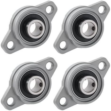 4 Pièces Paliers a Semelle Roulements à Bride Rhombique Bloc D'oreiller Roulements a Billes Bride Roulement (12mm Diamètre Intérieur)
