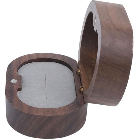 Wooden Box for Engagements and Weddings, Jewelry Holder with Magnetic Closure and Plush Interior, Compact Design for Surprise Proposals, Gifts, and Jewelry Presentation (1/5)