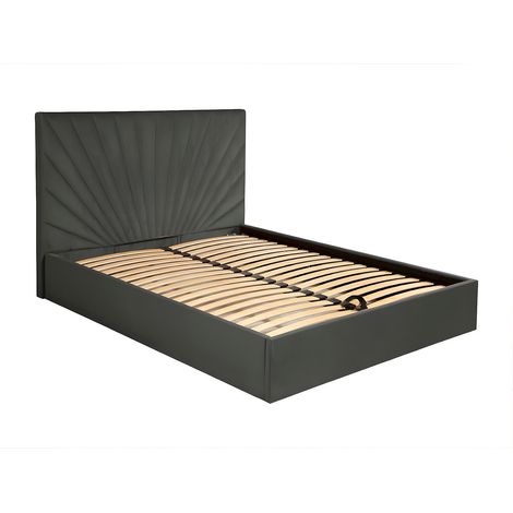 Lit coffre 140 x 190 cm - Velours - Gris anthracite - RILIODA de Pascal Morabito