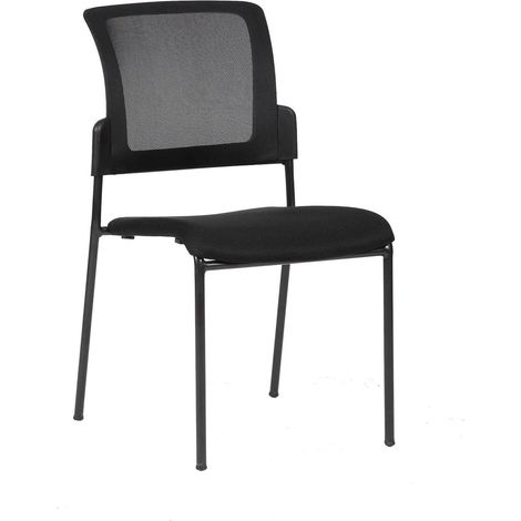 Dmora - Bürostuhl Dangor, Gepolsterter Wartezimmerstuhl, Ergonomischer Wartestuhl, 58x47h87 cm, Schwarz