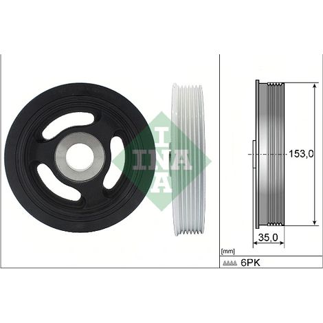 Poulie, vilebrequin INA 544 0104 10 CITROËN 0515T3 11237801979 1261069K00000