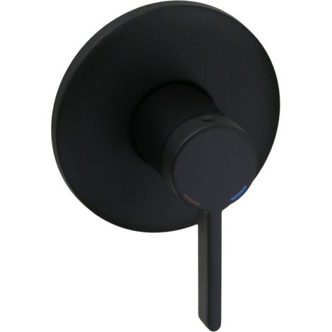 Mezclador monomando de ducha de una vía en negro mate con cuerpo integrado Pollini Lumea LT700030440  Negro mate (1/3)