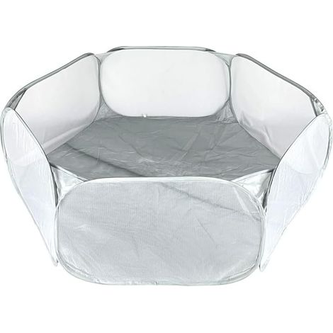 Parc Pour Petits Animaux - 1 Unité - Polyester Et Maille - Pop-Up Pliable Et Respirant - Chat Lapin Rongeur - Gris 120x38cm (1/5)