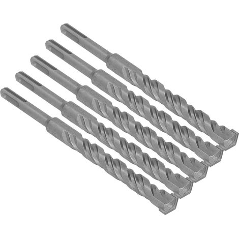 5PCS Forets Burins Rotatifs Carbure pour Béton Brique 210mm 18mm, Embouts Spirales 2 Goujures pour Perforateur Marteau (1/5)