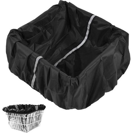 Housse de protection imperméable avec bandes réfléchissantes, housse de panier de vélo, housse de sac à dos imperméable, accessoire pour panier de vélo, montage facile. (1/5)