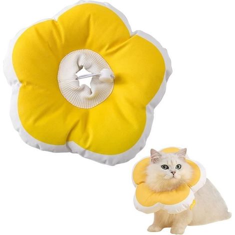 Collerette Souple pour Chat, Rembourré Collerette pour Chat avec Cordon Réglable, Anti-Morsure et Confortable Collier de (1/4)