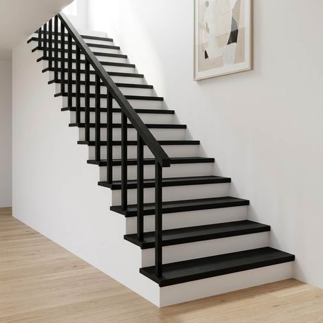 vidaXL Marches d'escalier 16 pièces 110 x 25 x 2 cm Noir (1/5)