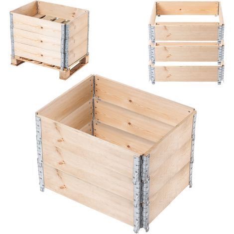 KADAX Palettenerweiterung aus Holz 60x80 cm Bettpaket Palettencontainer 3 Stück (1/5)