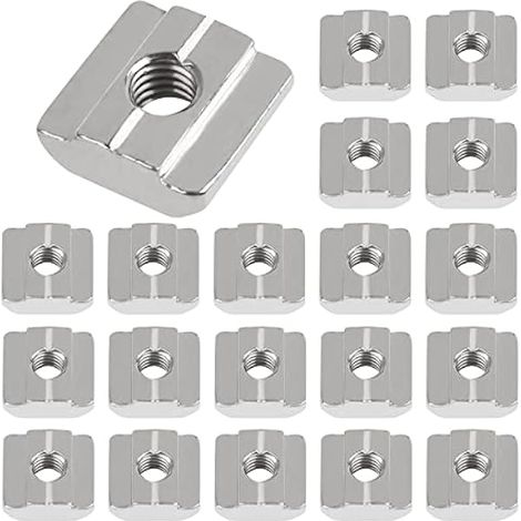 20 Stück Nutensteine Nut 8 - Typ B, M8 Nutsteine Set T-Nut Kohlenstoffstahl T Nutenstein Set für Aluminiumprofil-Extrusionsschlitz 30-Serie (1/5)