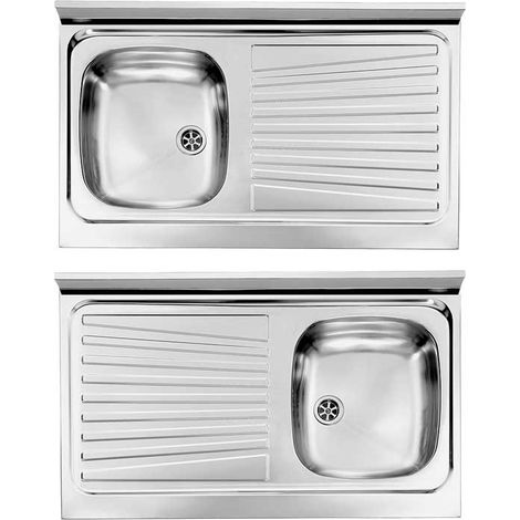 LAVELLO INOX AD APPOGGIO 1 VASCA CON GOCCIOLATOIO "MONDIAL"