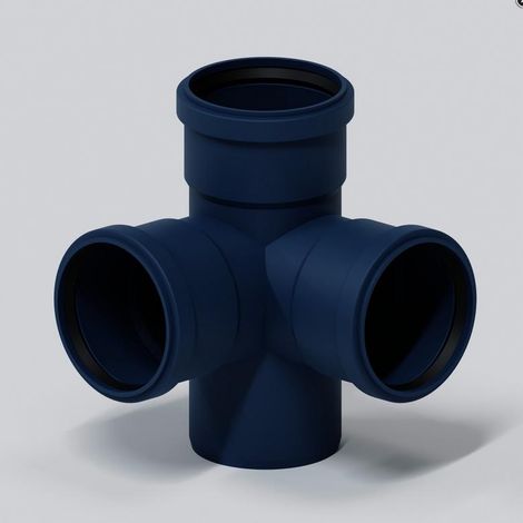 PoloPlast Raccord d'angle double branchement PKEDA Polo-Kal NG DN 90/90/90 87,5 degrés (1/4)