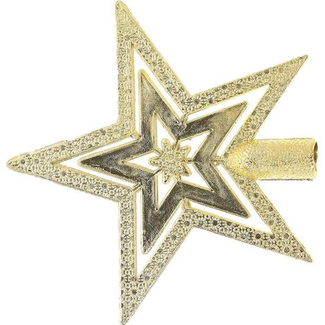 Étoile de Noël de 10 cm pour sapin, décoration festive (dorée) (1/5)