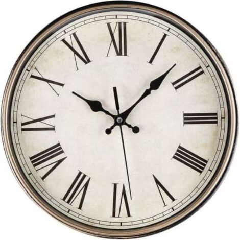 Horloge murale à quartz silencieuse moderne 30 cm à piles avec chiffres romains, pendules murales vintage, école (1/5)