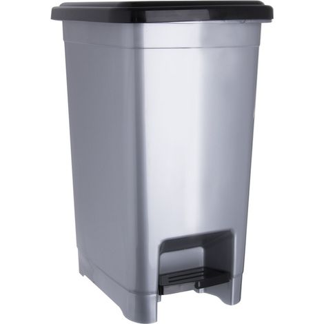 Papelera estrecha de plástico con pedal, 15 l (1/5)