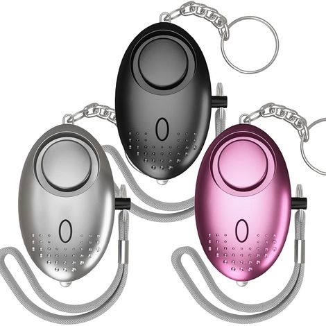 Personenalarm – 3-teilig – Kunststoff – 150 dB LED-Sirene – Notfallsicherheit für Frauen und Kinder – Kompakter Schlüsselanhänger (1/5)