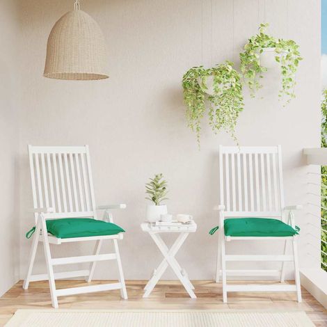vidaXL Cojines de silla de jardín 2 uds tela Oxford verde 50x50x7 cm (1/5)