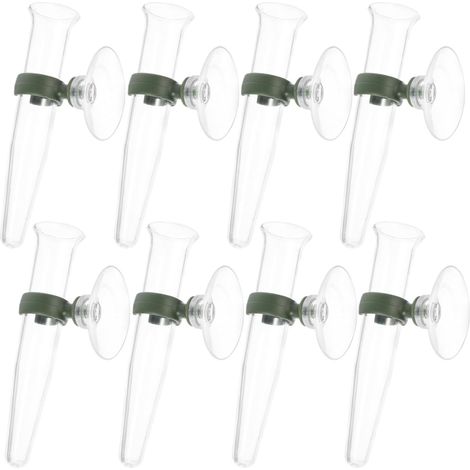8 pièces fleur conteneur flacons floraux clairs plastique Tubes de fleur avec ventouse pour fleuriste Arrangements de fleurs Accessoires Nutrition Rangement de l'eau Préservation des fleurs fraîches (1/5)