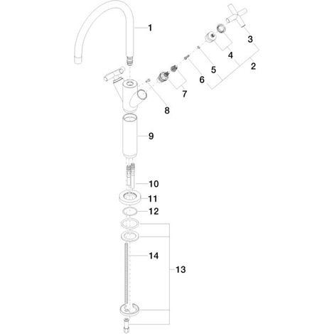 DORNBRACHT 22533892-42 WT-ELB avec pied surélevé TARA