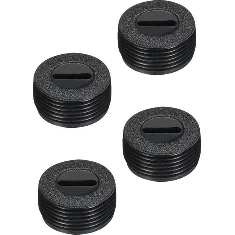 Capuchon de Porte-Balais en Plastique pour Moteur Électrique, Filetage Noir, Diamètre Extérieur de 16 mm/0,63 pouce, Hauteur de 8 mm/0,31 pouce, Lot de 4