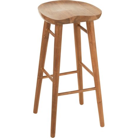 Tabouret de bar en bois teck naturel Ana H 75.5 cm (1/5)