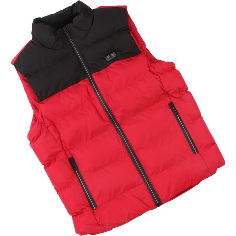Gilet chauffant électrique noir et rouge, 15 zones de chauffe, USB, fibre de polyester, protection contre la surchauffe, vêtement chauffant pour usage extérieur, taille 2XL (1/5)