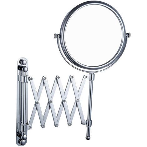Sollbry miroir de maquillage mural, miroir de maquillage, miroir de salle de bain rotatif à 360 degrés, pivotant et extensible, pour salle de bain et hôtel (taille : 6 pouces) (1/3)