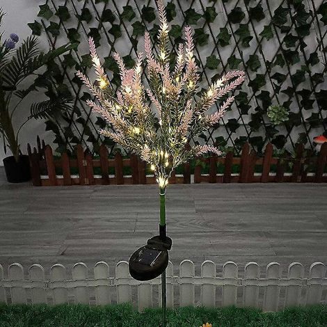 Lampes solaires lavande pour jardin extérieur, fausses fleurs, éclairage d'allée pour Noël, terrasse, cour, mariage, décoration de fêtesrose (1/5)