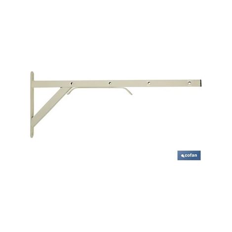Cofan – Étendoir mural blanc coudé 50 x 20 cm – Fer avec peinture époxy – Résistant à la corrosion – Pour petits espaces intérieurs et extérieurs (1/4)