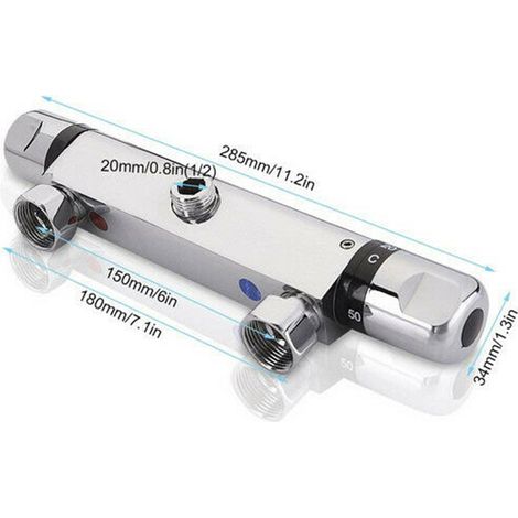 Robinetterie de douche thermostatique en laiton massif, mitigeur intelligent pour eau chaude/froide, salle de bain, sortie 1/2 vers le bas (1/4)